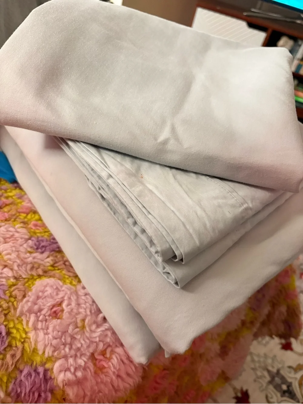 🐻 Soft Light Gray Home Bedding Sheet Set